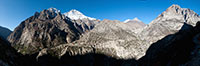 Panorama looking West towards Pisang Peak and Naar Valley