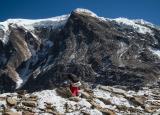 Heading up the glacier