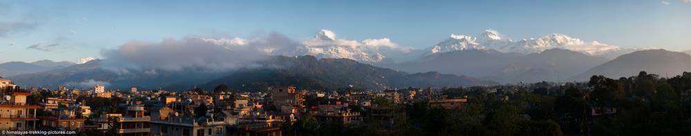Mountain view from Pokhara at sunrise