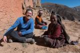 Socializing with a nun  at Tsakang hermitage
