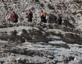 A small group of monks on their way to Saldang