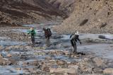 Frozen river corssing on the way to the Mola La