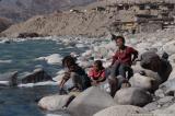 Local children washing their clothes