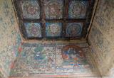 Painted ceiling inside a chorten