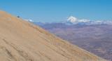 View to the west of Upper Mustang and Tibet with Shishapangma 8025 m in the distance