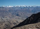 Valleys of Upper Mustang with views of Damodar Himal
