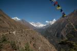 The view up the Dudh Khosi (with Taboche,  Everest, Lhotse and Ama Dablam)