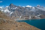Descending the Renjo La towards Gokyo