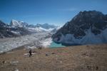 Descending back to our camp by Gokyo 4th Lake