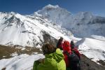Taking a break on the hills (with Pang Puche in the background)