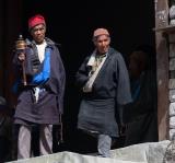 Villagers coming out of the gompa
