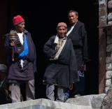 Villagers coming out of the gompa