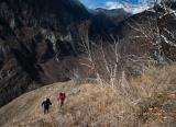A very steep climb to 4500m