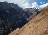 Looking back  up valley towards the Yala La
