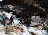 Adventurous river crossing
