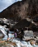 Adventurous river crossing