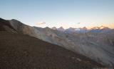 Descending from the Nyingma Gyanzen La at sunset