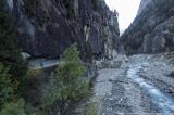 Rock cut path along the Naar Khola